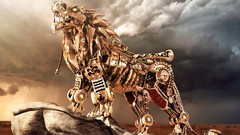 Robots Lions digital art mechanical creature