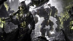 Robots paintings armor artwork futuristic mecha