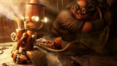 Robots steampunk realistic