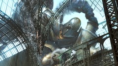 Robots steampunk science fiction artwork futuristic mecha