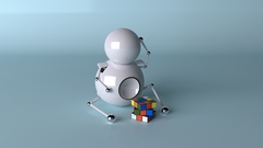 Robots thinking cubes rubiks