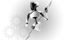 Robots weapons masks spears