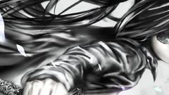 Rock black Swords anime girls blue eyes black rock shooter