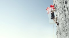 Rock climbing Men Balloons cliffs funny