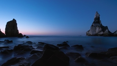 Rocks fog seascape Sea