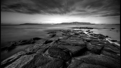 Rocks grayscale Sea
