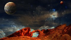 Rocks planets outer space Photo manipulation artwork