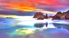 Rocks shore Blur Sea