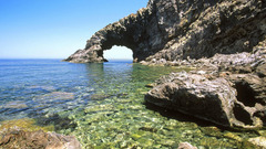 Rocks Sicily arches Sea