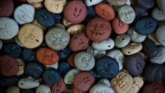 Rocks smiley artwork faces