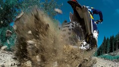 Rocks spray dirt motocross