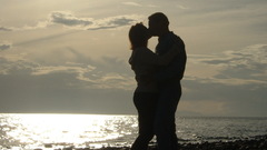 Romance kiss couple dusk