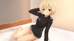 Room Army soldiers military beds jackets blondes barefoot anime 
