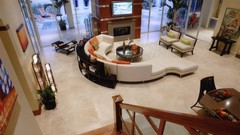 Room bench TV interior design