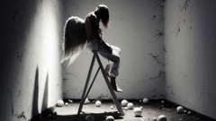 Room black white angel