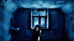 Room blue dark Gothic woman window panes