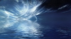 Room blue simple abstract fantasy art