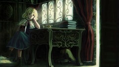 Room Books chairs dolls dress Tables Ribbons sitting curtains 