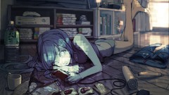 Room Books food TV Sony mugs reflections floor bottles tank 