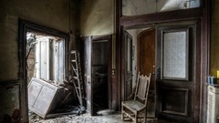 Room chairs Europe abandoned houses cityscapes