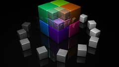 Room cubes 3d multicolor