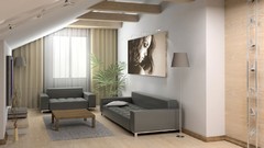 Room design contemporary 3d