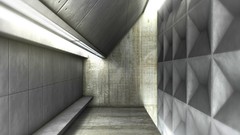 Room design Furniture interior concrete Wood houses 3d concept 