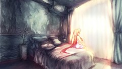 Room dress beds blondes long hair anime girls One Piece 