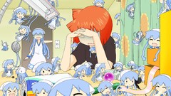 Room food Anime sleeping tentacles hats Chibi blue hair long 