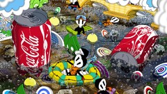 Room food drinks brands coca-cola minimalistic digital art