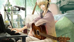 Room headphones Computers guitars blondes vocaloid kagamine len