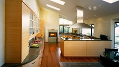 Room interior kitchen architecture wood floor