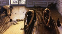 Room Men windows interior French paintings impressionism floor 