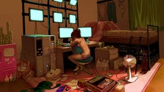 Room mess woman Anime anime girls