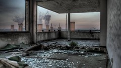 Room smoke abandoned urban cityscapes factories