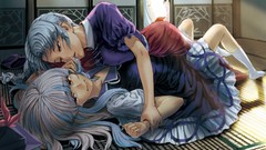 Room tears dress hats socks white hair red eyes houses blue 