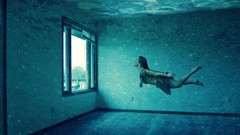 Room underwater swimming Photo manipulation