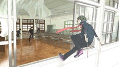 Room weapons windows chairs Katana fight glasses running Knives 