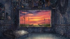 Room windows beds Objects railroad tracks