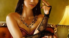 Room woman Cigarettes drawings stockings anne artwork garter 