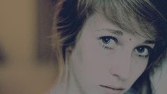 Room woman green eyes brunettes teen self shot