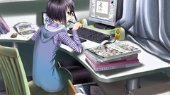 Room woman paper Books chairs food Computers dress Tables 