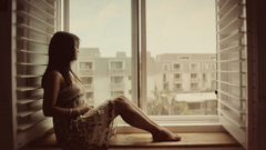 Room woman windows legs asians brunettes teen