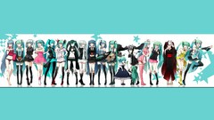 Roses Anime Chibi kimono stockings guitars masks skirts anime 