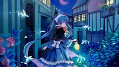 Roses Anime dress anime girls blue eyes hatsune miku vocaloid