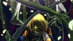 Roses blondes vines green eyes touhou artwork artistic glowing 