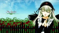 Roses smiling anime girls maids rozen maiden suigintou