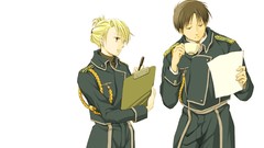 Roy mustang riza hawkeye Simple Background Full Metal Alchemist
