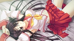 RPG anime girls brown eyes seifuku black hair game cg underwear 