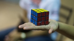 Rubiks Cube hand palm